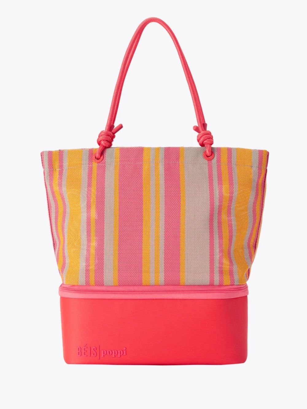 BEIS x Poppi The Cooler Tote in Juicy Pink Orange Summer Pool Tote BNWT - Picture 2 of 12